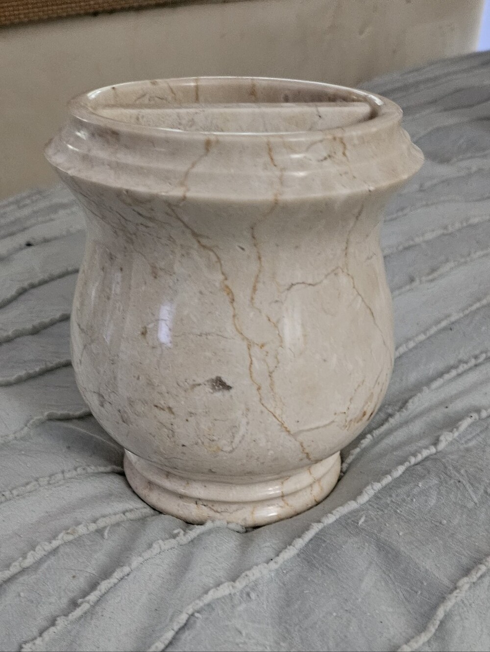 Ivory Champagne Travetine Marble Decorative Bath Or Makeup - Home Accents